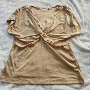 New York & Co Shimmery gold Top Size Large